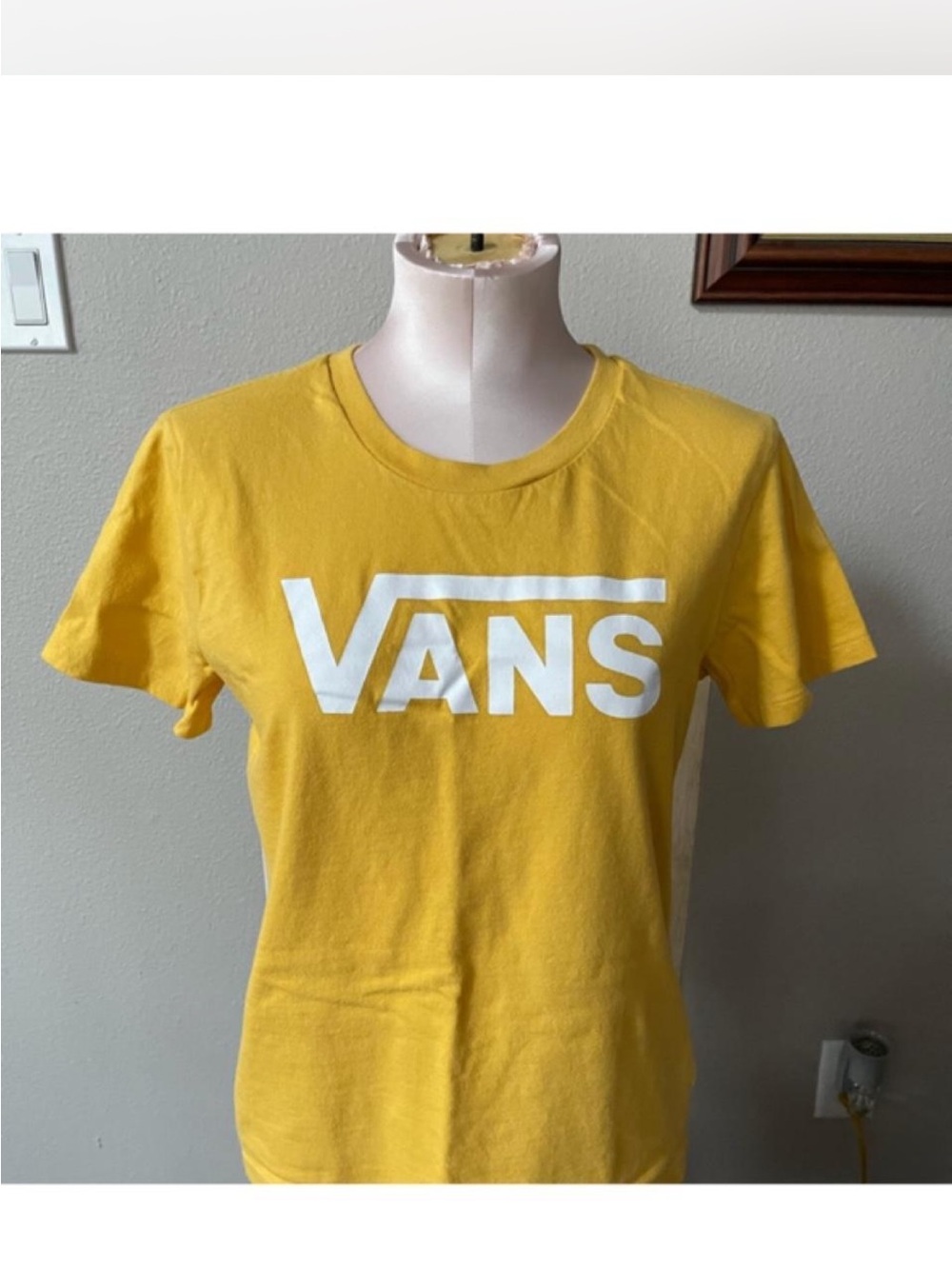 Men’s Vans Yellow Tee with White Logo